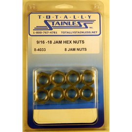 Totally Stainless Totally Stainless 9/16-18 Stainless Jam Nuts - 8-4033