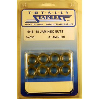 Totally Stainless 9/16-18 Stainless Jam Nuts - 8-4033
