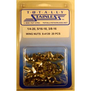 Totally Stainless Totally Stainless 1/4-20, 5/16-18, & 3/8-16 Stainless Wing Nuts - 8-4139