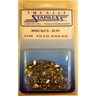 Totally Stainless 6-32, 8-32, 10-24 & 10-32 Stainless Wing Nuts - 8-4140