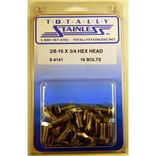 Totally Stainless 3/8-16 x 3/4" Stainless Hex Head Bolts - 8-4141