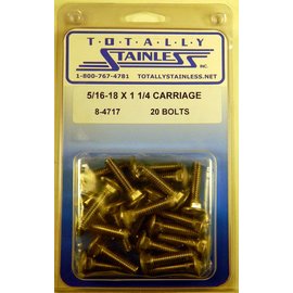 Totally Stainless Totally Stainless 5/16-18 x 1 1/4 Stainless Carriage Head Bolts - 8-4717