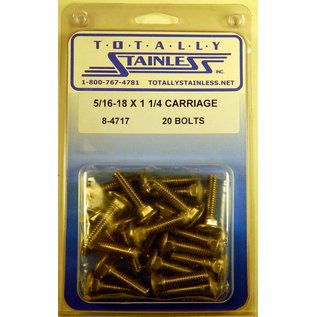 Totally Stainless 5/16-18 x 1 1/4 Stainless Carriage Head Bolts - 8-4717