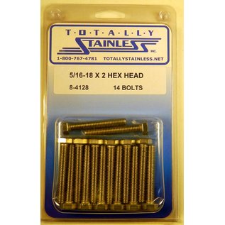 Totally Stainless 5/16-18 x 2" Stainless Hex Head Bolts - 8-4128