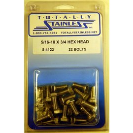 Totally Stainless Totally Stainless 5/16-18 x 3/4 Stainless Hex Head Bolts - 8-4122