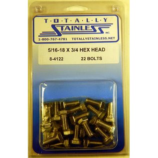 Totally Stainless 5/16-18 x 3/4" Stainless Hex Head Bolts - 8-4122