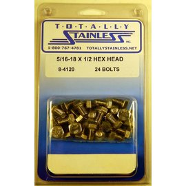 Totally Stainless Totally Stainless 5/16-18 x 1/2 Stainless Hex Head Bolts - 8-4120