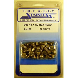 Totally Stainless 5/16-18 x 1/2" Stainless Hex Head Bolts - 8-4120