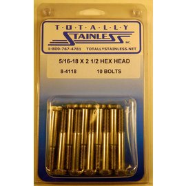 Totally Stainless Totally Stainless 5/16-18 x 2 1/2 Stainless Hex Head Bolts - 8-4118