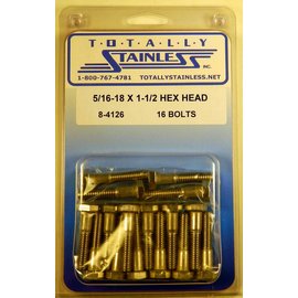 Totally Stainless Totally Stainless 5/16-18 x 1 1/2 Stainless Hex Head Bolts - 8-4126