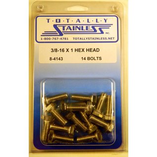 Totally Stainless 3/8-16 x 1" Stainless Hex Head Bolts - 8-4143