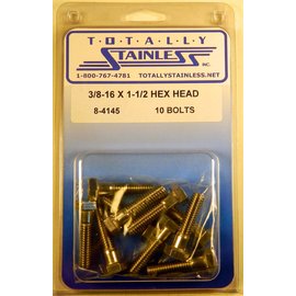 Totally Stainless Totally Stainless 3/8-16 x 1 1/2 Stainless Hex Head Bolts - 8-4145