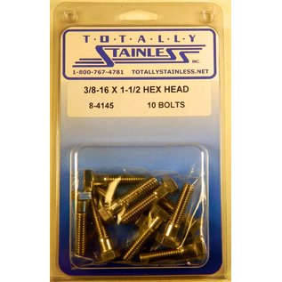 Totally Stainless 3/8-16 x 1-1/2" Stainless Hex Head Bolts - 8-4145