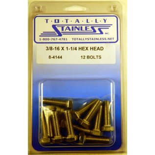 Totally Stainless 3/8-16 x 1- 1/4" Stainless Hex Head Bolts - 8-4144