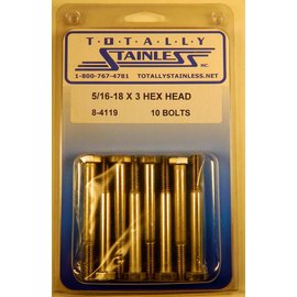Totally Stainless Totally Stainless 5/16-18 x 3 Stainless Hex Head Bolts - 8-4119