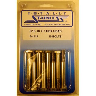 Totally Stainless 5/16-18 x 3" Stainless Hex Head Bolts - 8-4119