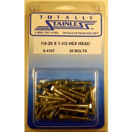 Totally Stainless Totally Stainless 1/4-20 x 1 1/2 Stainless Hex Head Bolts - 8-4107