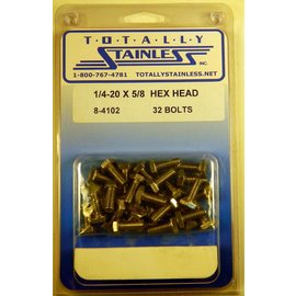 Totally Stainless Totally Stainless 1/4-20 x 5/8 Stainless Hex Head Bolts - 8-4102