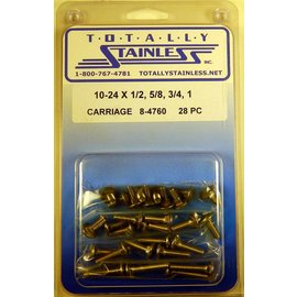 Totally Stainless Totally Stainless 10-24 Stainless Assorted Carriage Head Bolts - 8-4760