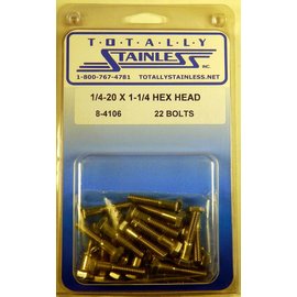 Totally Stainless Totally Stainless 1/4-20 x 1 1/4 Stainless Hex Head Bolts - 8-4106