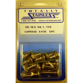 Totally Stainless Totally Stainless 3/8-16 Stainless Assorted Carriage Head Bolts - 8-4726