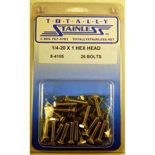 Totally Stainless Totally Stainless 1/4-20 x 1 Stainless Hex Head Bolts - 8-4105