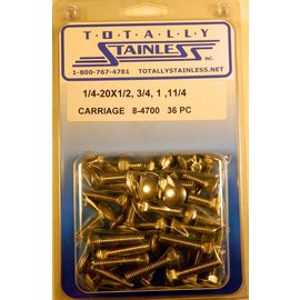Totally Stainless Totally Stainless 1/4-20 Stainless Assorted Carriage Head Bolts - 8-4700