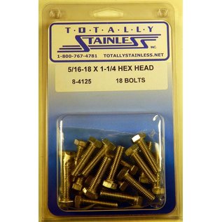 Totally Stainless 5/16-18 x 1-1/4" Stainless Hex Head Bolts -  8-4125
