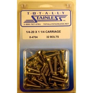 Totally Stainless 1/4-20 x 1 1/4 Stainless Carriage Head Bolts - 8-4704