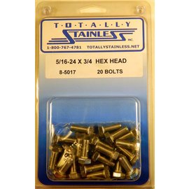 Totally Stainless Totally Stainless 5/16-24 x 3/4" Stainless Hex Head Bolts - 8-5017
