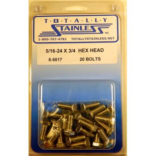 Totally Stainless 5/16-24 x 3/4" Stainless Hex Head Bolts - 8-5017