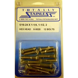 Totally Stainless Totally Stainless 5/16-24 x 1 1/4", 1 1/2" & 2" Stainless Hex Head Bolts - 8-5020
