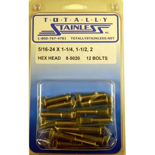 Totally Stainless 5/16-24 x 1 1/4", 1 1/2" & 2" Stainless Hex Head Bolts - 8-5020