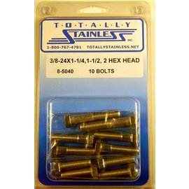 Totally Stainless Totally Stainless 3/8-24 x 1-1/4", 1-1/2" & 2" Stainless Hex Head Bolts - 8-5040