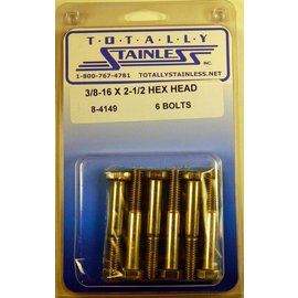 Totally Stainless Totally Stainless 3/8-16 x 2 1/2" Stainless Hex Head Bolts - 8-4149