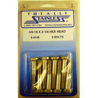 Totally Stainless 3/8-16 x 2-1/4" Stainless Hex Head Bolts - 8-4148