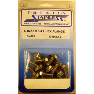 Totally Stainless 5/16-18 x 3/4" Stainless Indented Hex Flange Head Bolts - 8-4991
