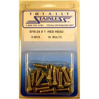 Totally Stainless 5/16-24 x 1" Stainless Hex Head Bolts - 8-5019