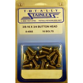 Totally Stainless 3/8 -16 x 3/4" Stainless Button Head Bolts - 8-4565