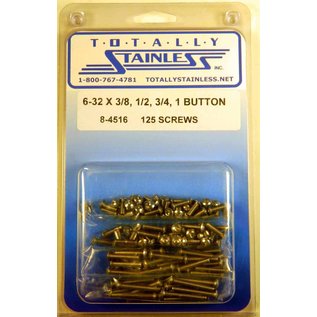 Totally Stainless 6-32 Stainless Assorted Button Head Machine Screws - 8-4516