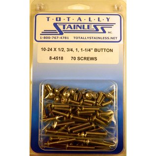Totally Stainless 10-24 Stainless Assorted Button Head Machine Screws - 8-4518