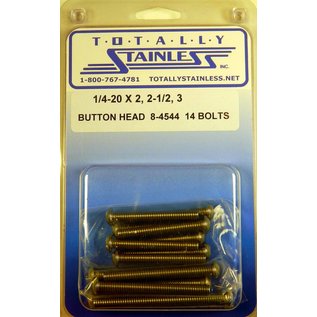 Totally Stainless 1/4-20 x 2", 2-1/2", & 3" Stainless Button Head Bolts - 8-4544