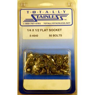 Totally Stainless 1/4-20 x 1/2" Stainless Flat Socket Head Bolts - 8-4640