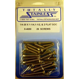 Totally Stainless 1/4-20 Stainless Assorted Flat Socket Head Bolts - 8-4650
