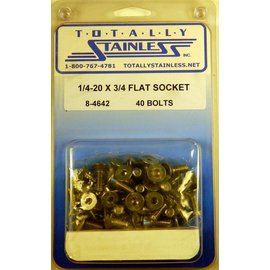 Totally Stainless 1/4-20 x 3/4" Stainless Flat Socket Head Bolts - 8-4642