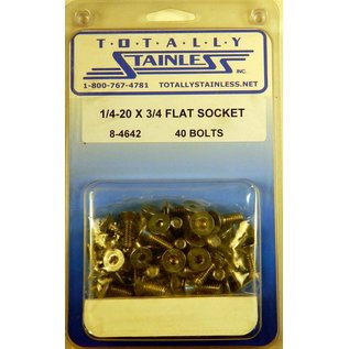 Totally Stainless 1/4-20 x 3/4" Stainless Flat Socket Head Bolts - 8-4642