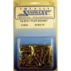 Totally Stainless 1/4-20 x 1" Stainless Flat Socket Head Bolts - 8-4643