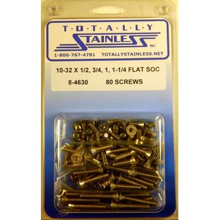 Totally Stainless 10-32 Stainless Assorted Flat Socket Head Machine Screws - 8-4630