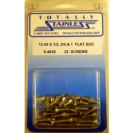 Totally Stainless 12-24 Stainless Assorted Flat Socket Head Machine Screws - 8-4635