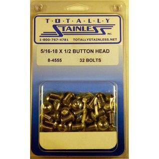 Totally Stainless 5/16-18 x 1/2" Stainless Button Head Bolts - 8-4555